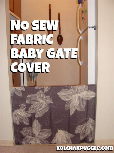 cover metal baby gate with fabric|diy baby gate with fabric.